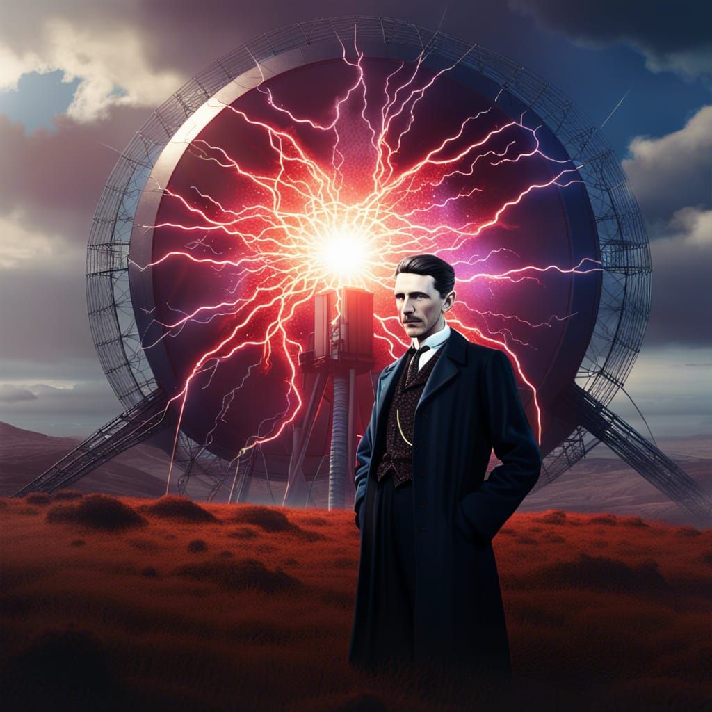 Nikola Tesla and Van der Graaf Generator: Detailed Matte Pai...