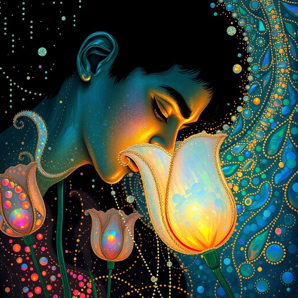 Ethereal Opal Dreamscape in Vibrant Whimsy