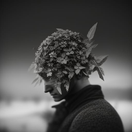Infrared black and white photography, Portrait of a fairy ge...