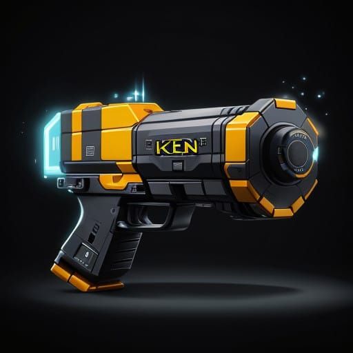Cyberpunk Blaster in Neon Light