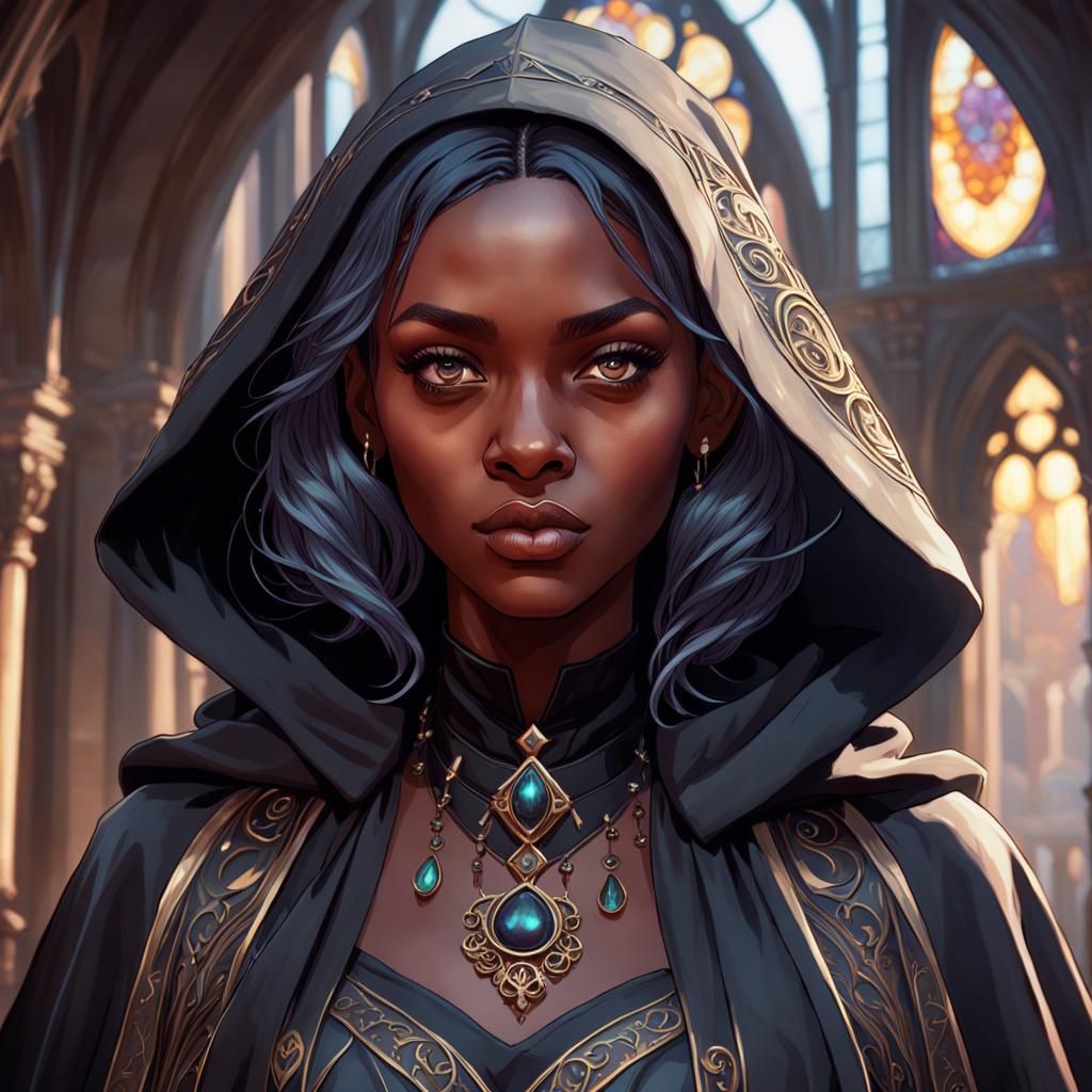 Gothic Teenage Girl Portrait in Hyperdetailed Style