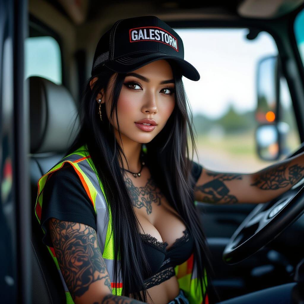 Punk Rock Trucker Queen with Galestorm Cap
