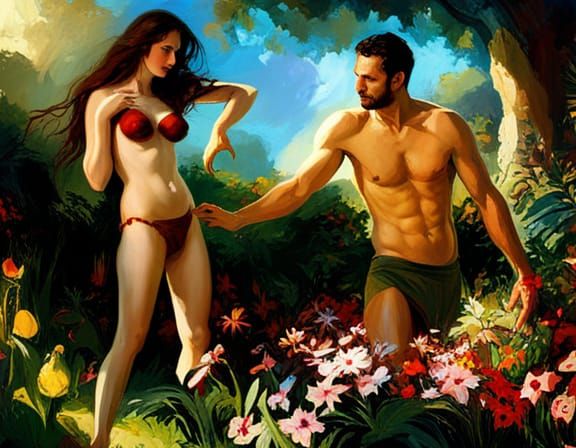Adam and Lilith in Eden: Holographic 3D Illusion