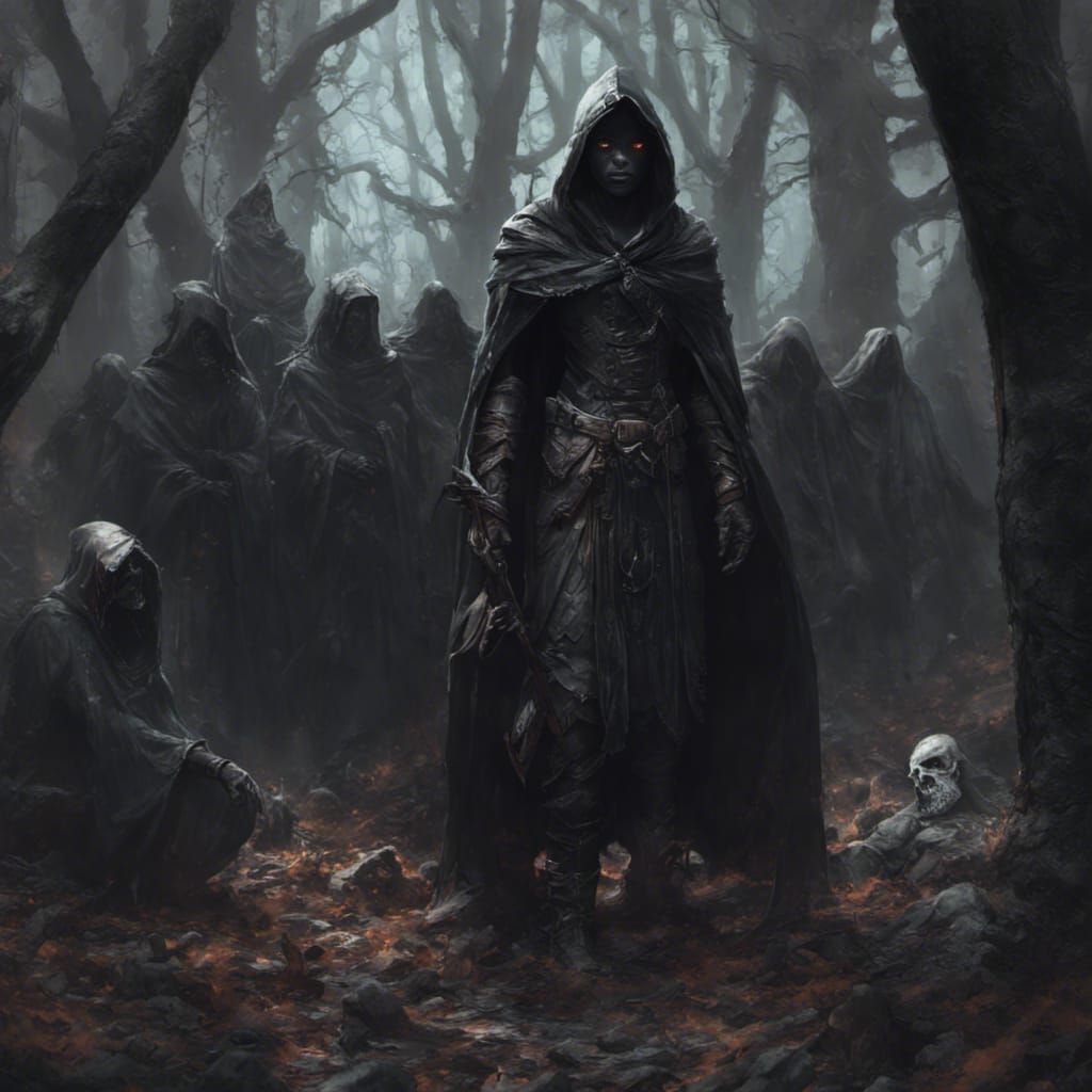 Dark Elf Rogue in Haunted Forest: Fantasy Art