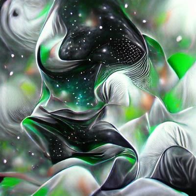 Holographic Astral Cosmic Illustration in Mixed Media