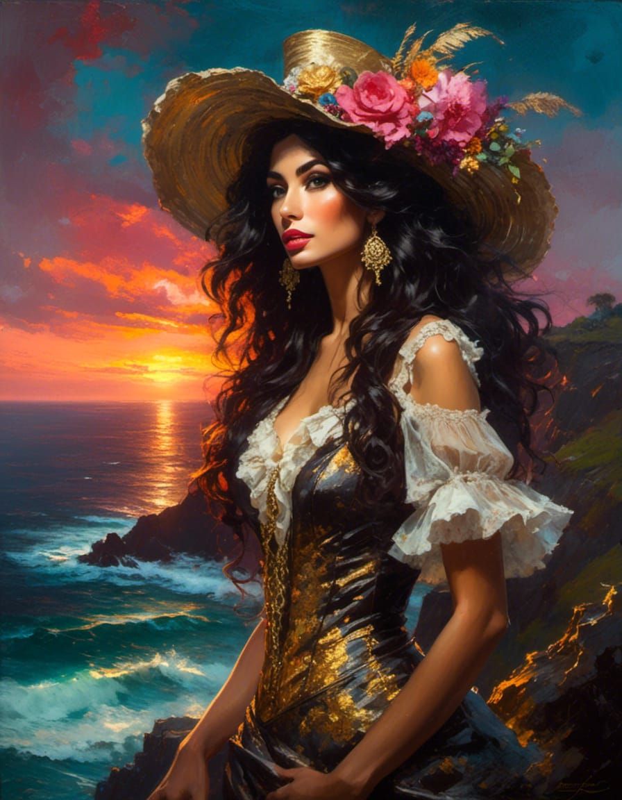 Post-Impressionist Woman Portrait in Colombia