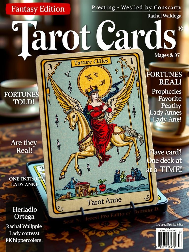 Fantasy Tarot Card Magazine Cover in Hyperrealism
