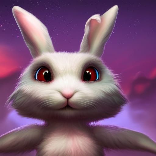 Cute Bunny in Detailed Matte Painting
