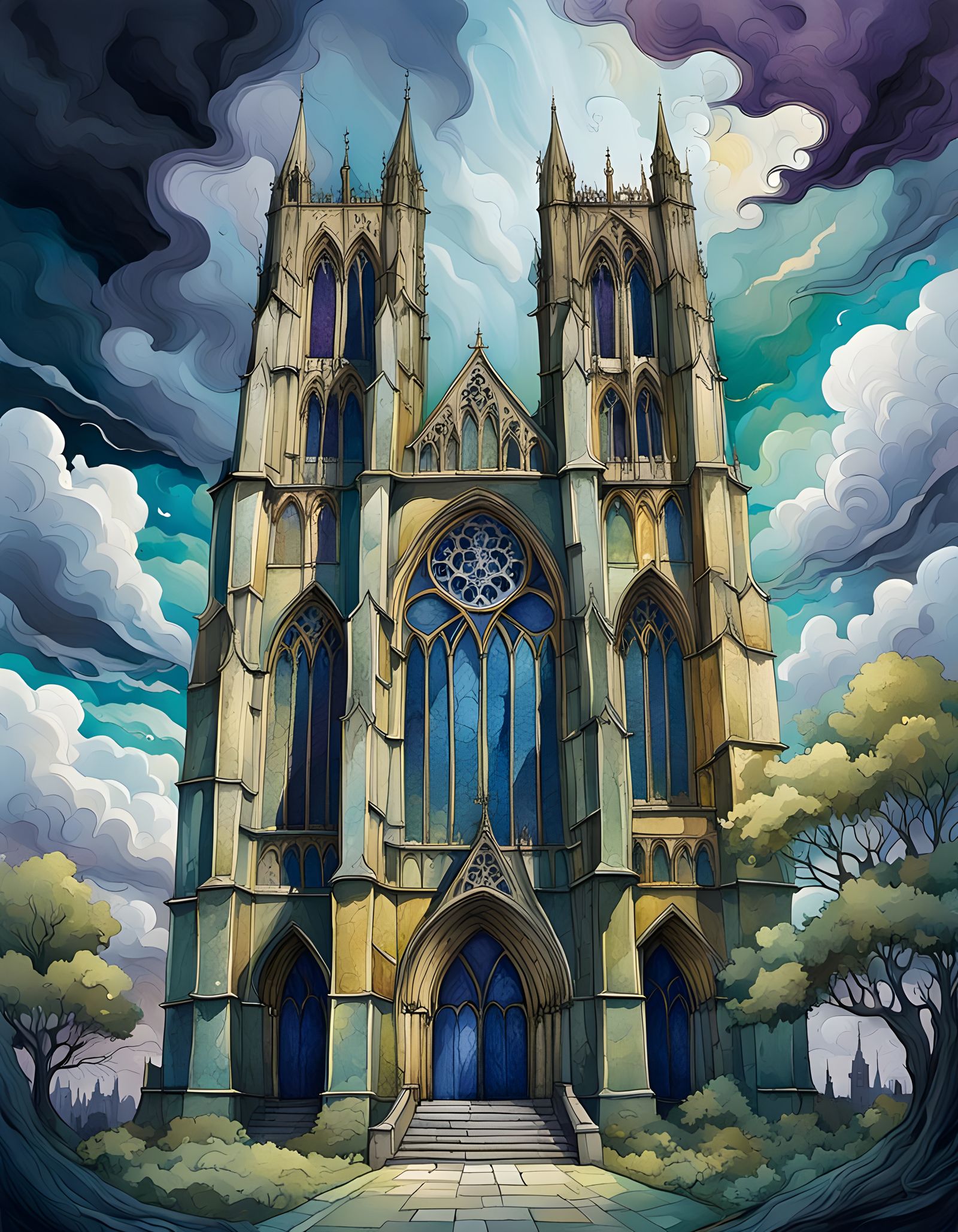Vibrant Beverley Minster in Dramatic Stormy Skies