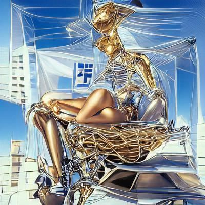 Sorayama-Inspired Biomechanical Android