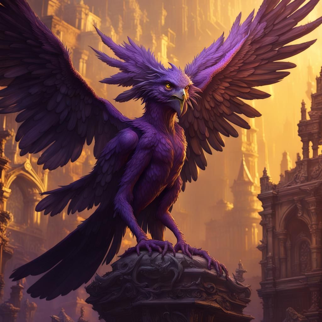 Detailed Harpy in Dark Fantasy Art Style