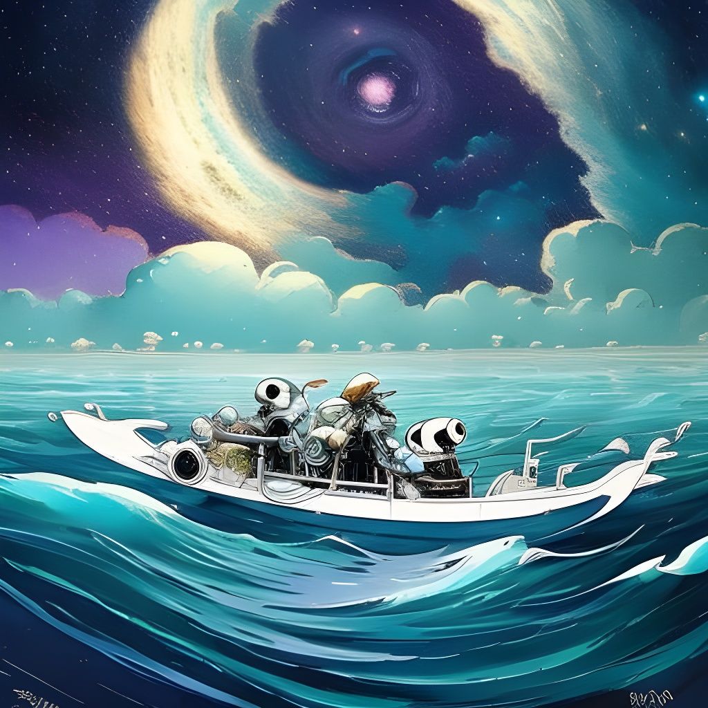 Dolphins Under Starry Night Sky: 3D Comic Animation