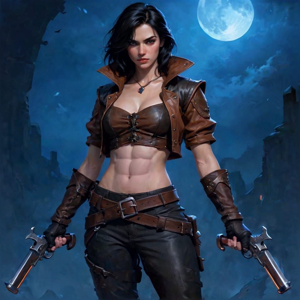 Medieval Fantasy Rogue with Flintlock Pistols