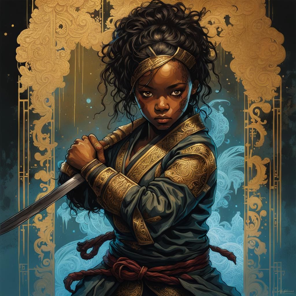 Bioluminescent Chibi Ninja Lace Art