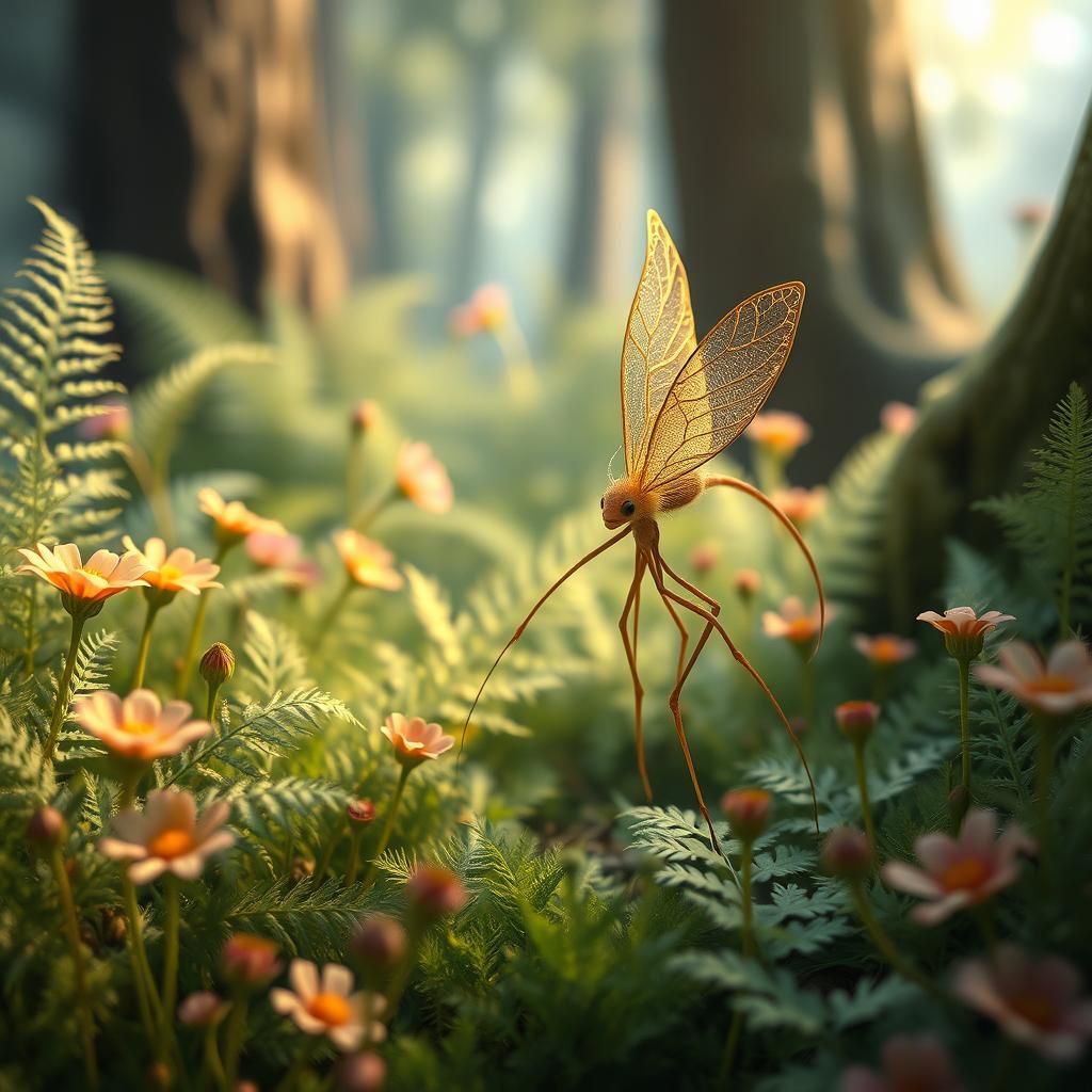 Delicate Winged Creature in Fantasy Landscape