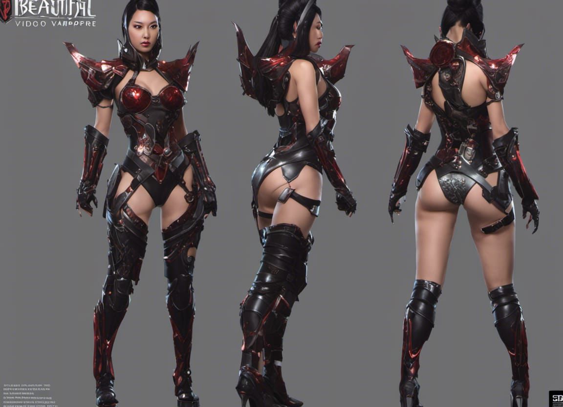 Character design sheet for female vampire royalty