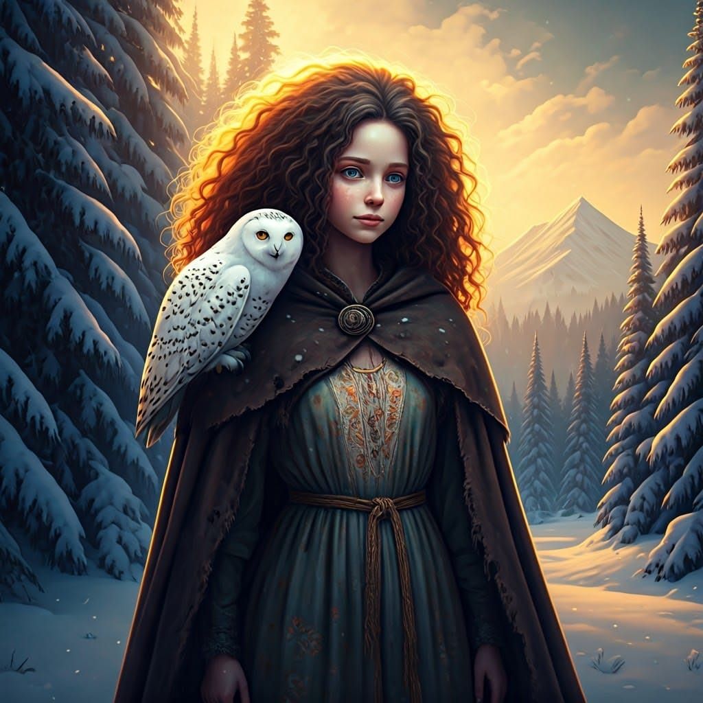 Whispering Winter Witch in Dark Fantasy Style