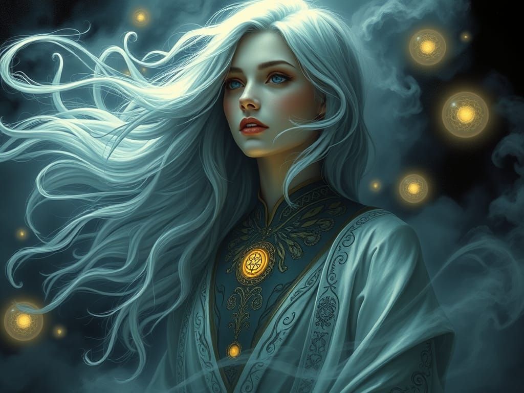 Ethereal Mystic in Dark Surrealism