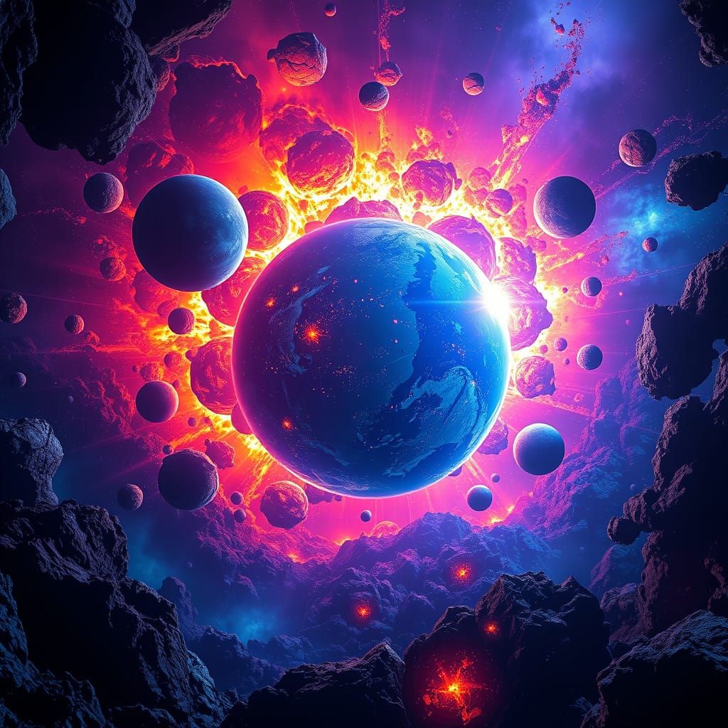 Cosmic Cataclysm in Vibrant Hues