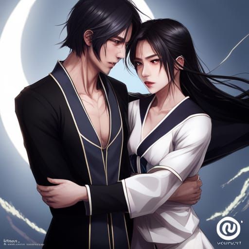 Lightning Attire Portrait with Moon and Butterflies