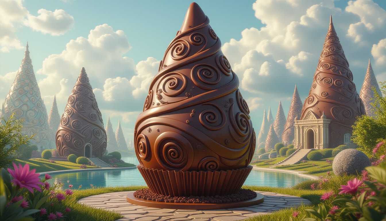 Enchanting Chocolate Sculptures in a Mystical Land