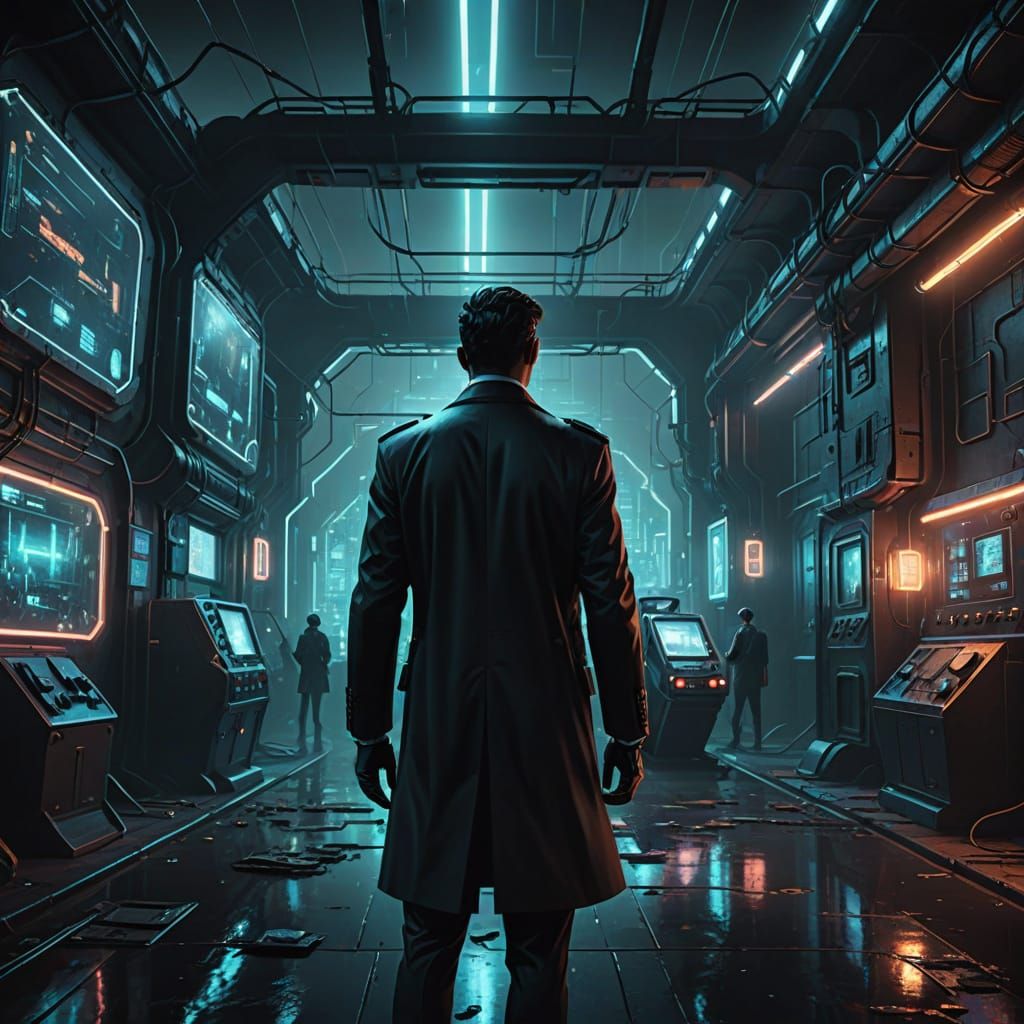 Noir Agent and Retro-Futuristic Memory Device