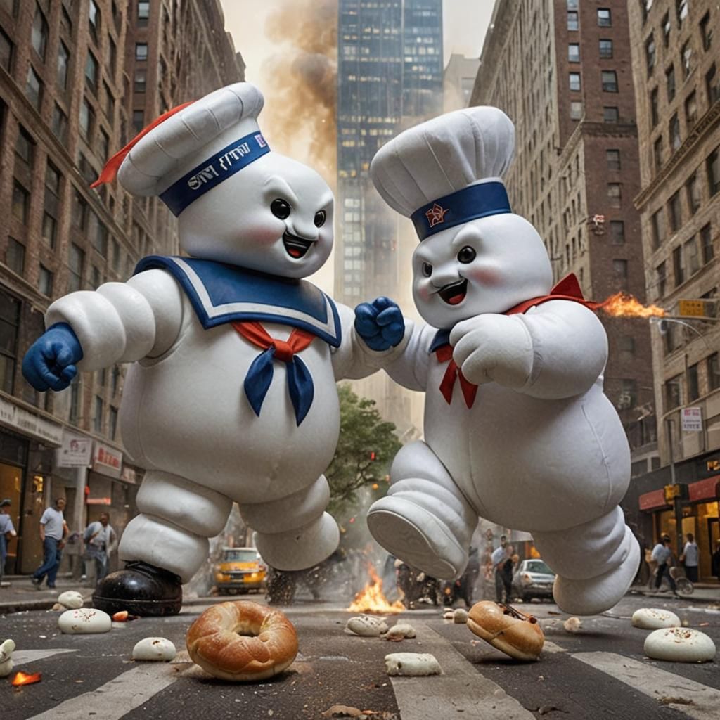 Street Fight of Doughy Titans: A Portrait