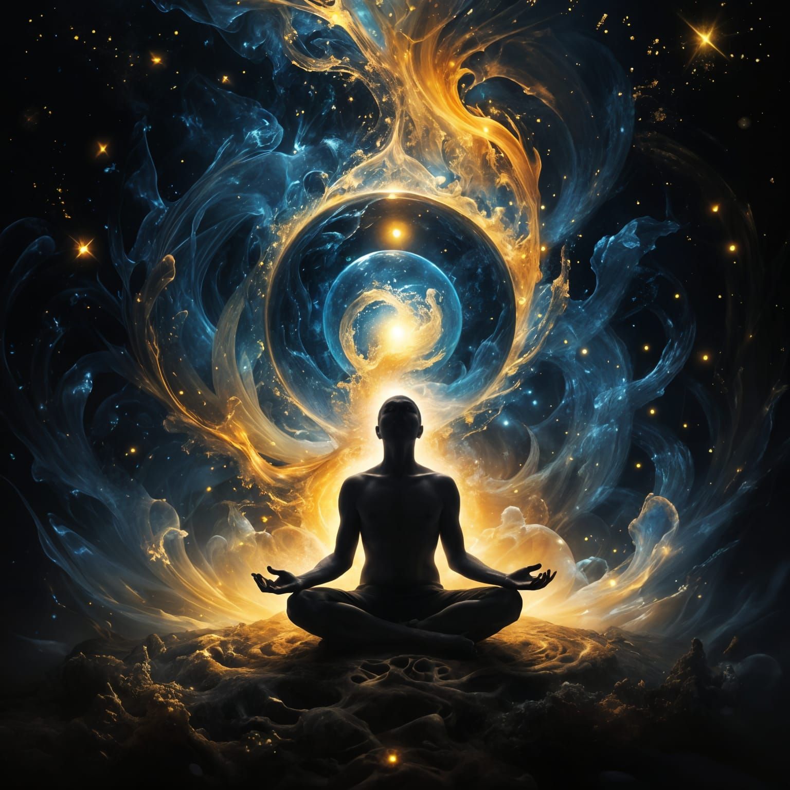 Surreal Aura Protects Meditator From Chaotic Thoughts