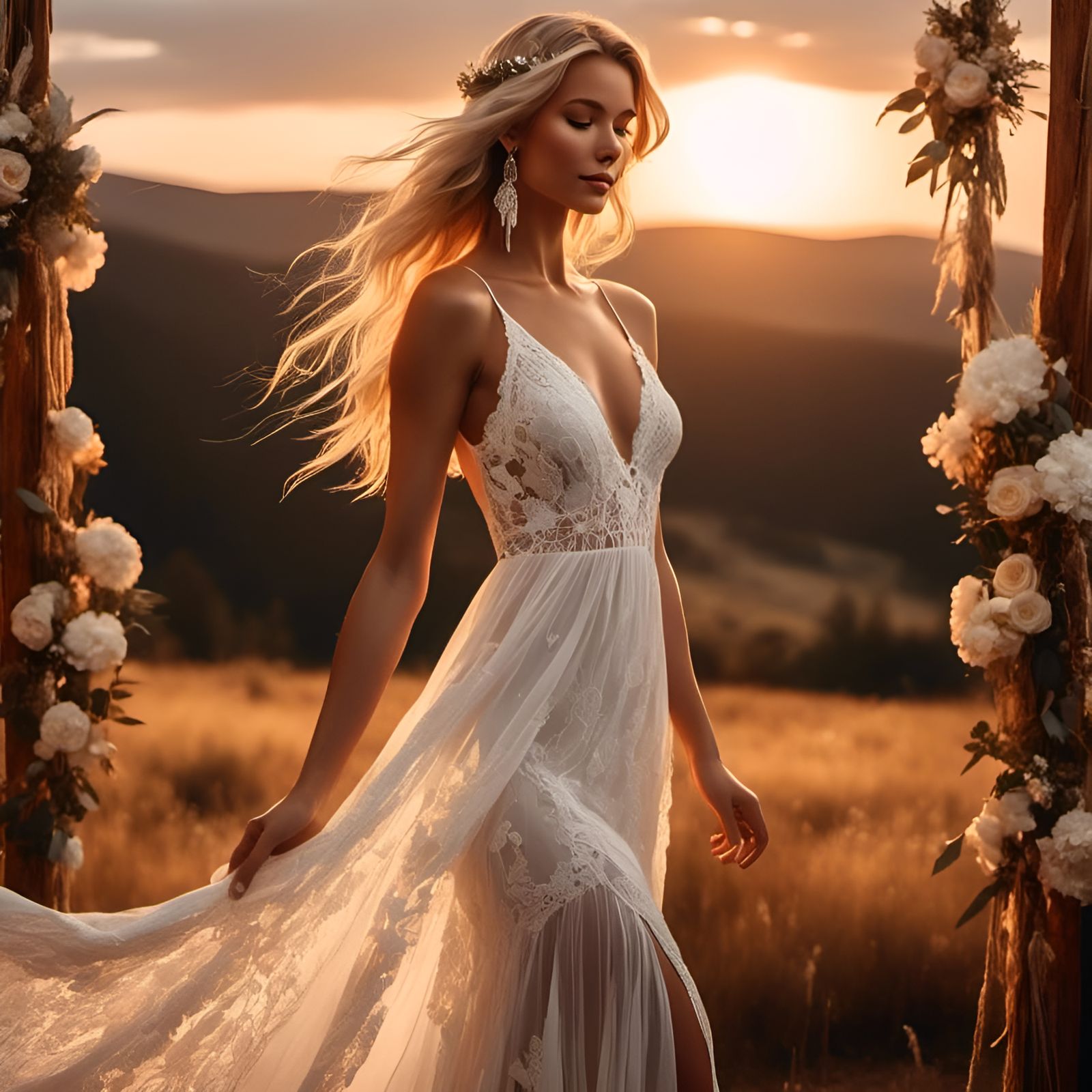 Julie keep dreaming that she is wearing a beautiful lace wed...