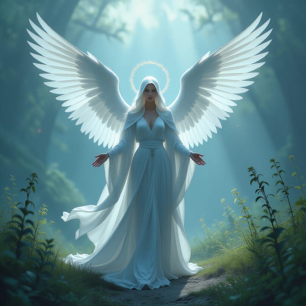 Ethereal Celestial Beings in Dreamy Illustration Style