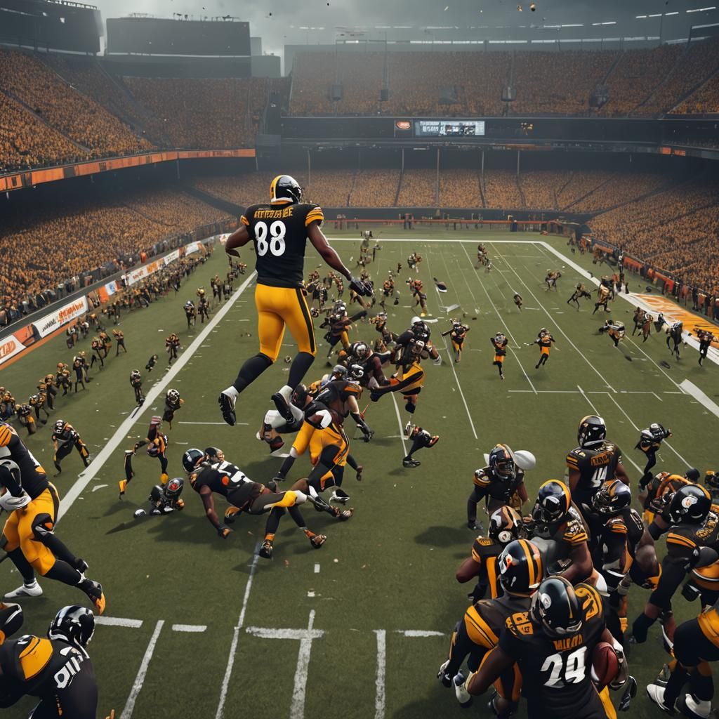 Browns Score Against Steelers: Detailed Fantasy Art