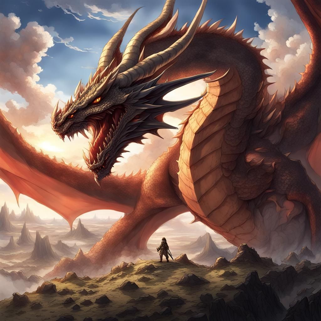 Epic Dragon Wraps Earth: Anime-Inspired Art