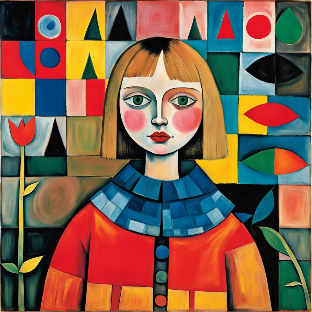 Girl in Secret Garden: Inspired by Abstract Art