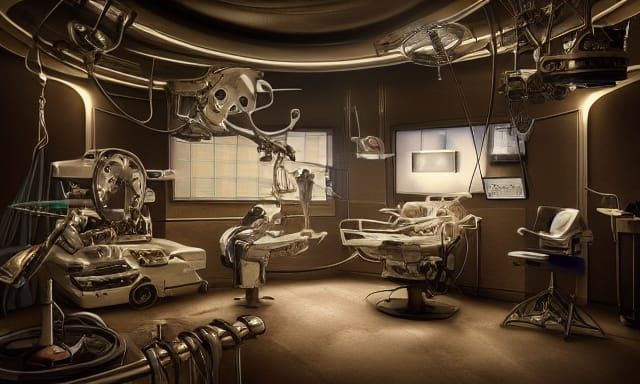 Steampunk Operating Room: A Dramatic, High-Quality Scene