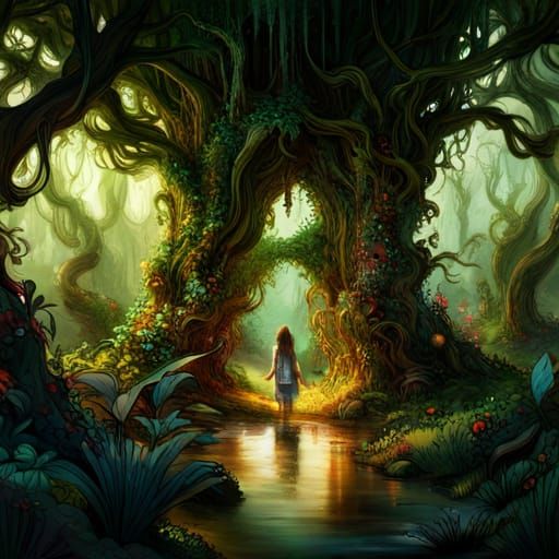 Vines Entwined on Hand in Magical Forest