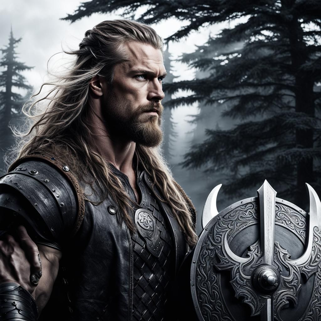 Sinister Viking Warrior Portrait in Fantasy Art Style
