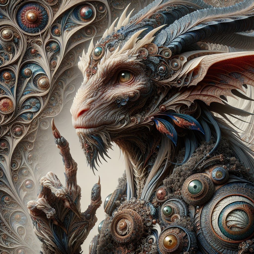 Detailed Fantasy Art of a Humanoid Creature