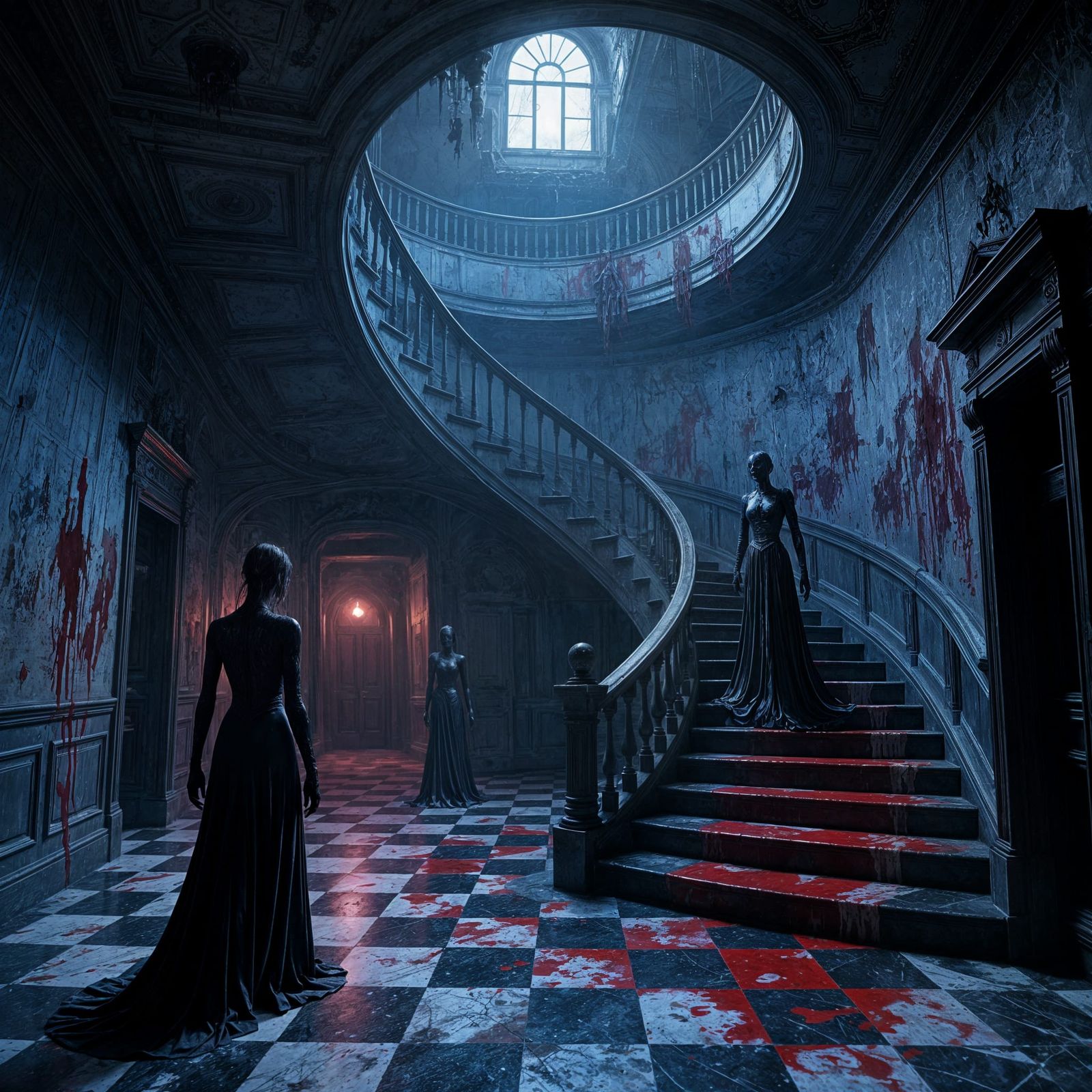 Nightmarish Asylum Dreamscape in Hyper-Realistic Style