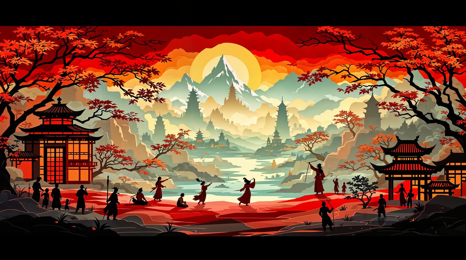 Ancient Chinese Heroine in Intricate Paper-Cut Art