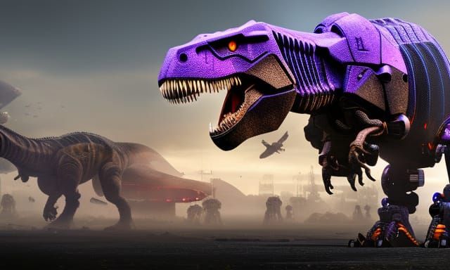 Ominous Biopunk T-Rex Mech Robot