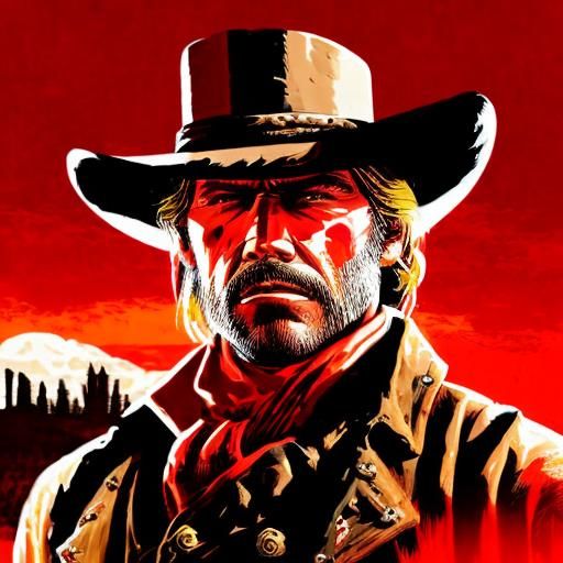 Arthur Morgan Portrait in Rough Pop Art Style