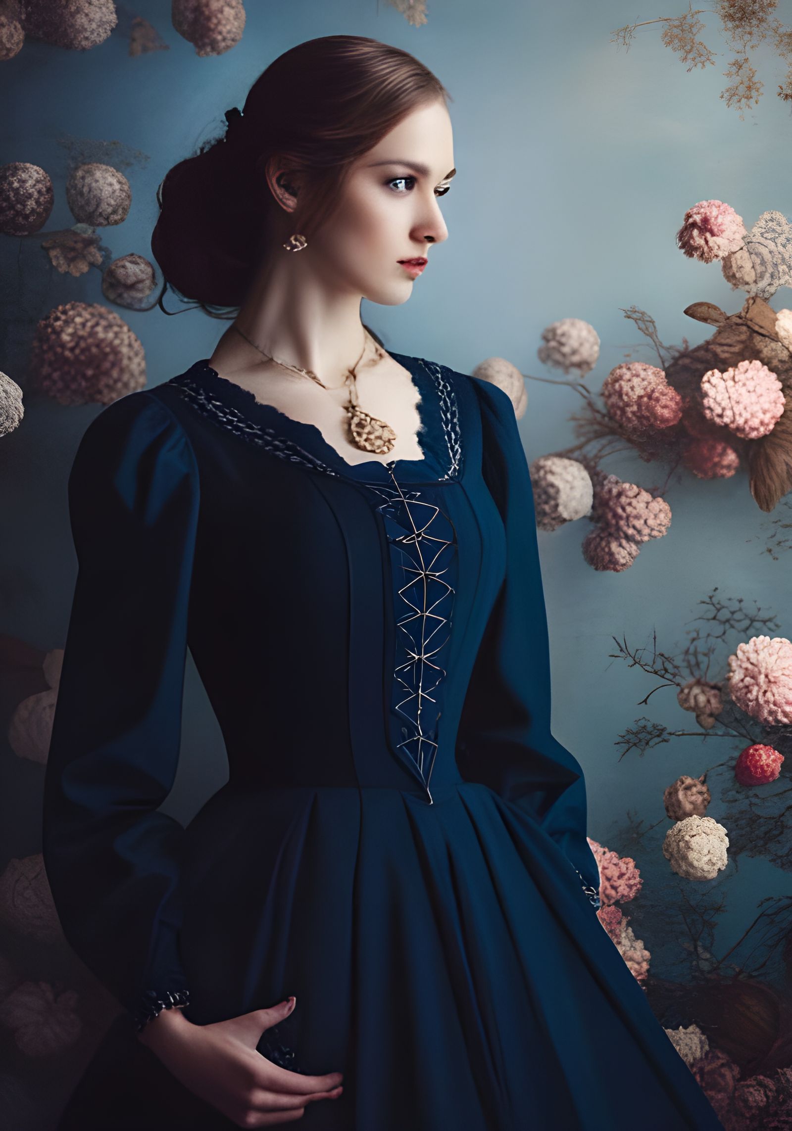 Gorgeous Woman in Rococo Dress: Hyperdetailed 8K Photo