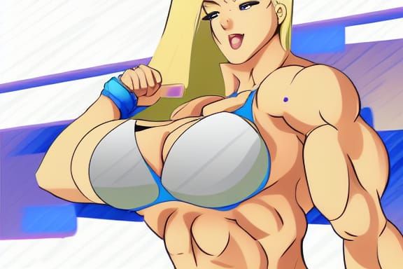 Muscular Anime Woman Bodybuilder