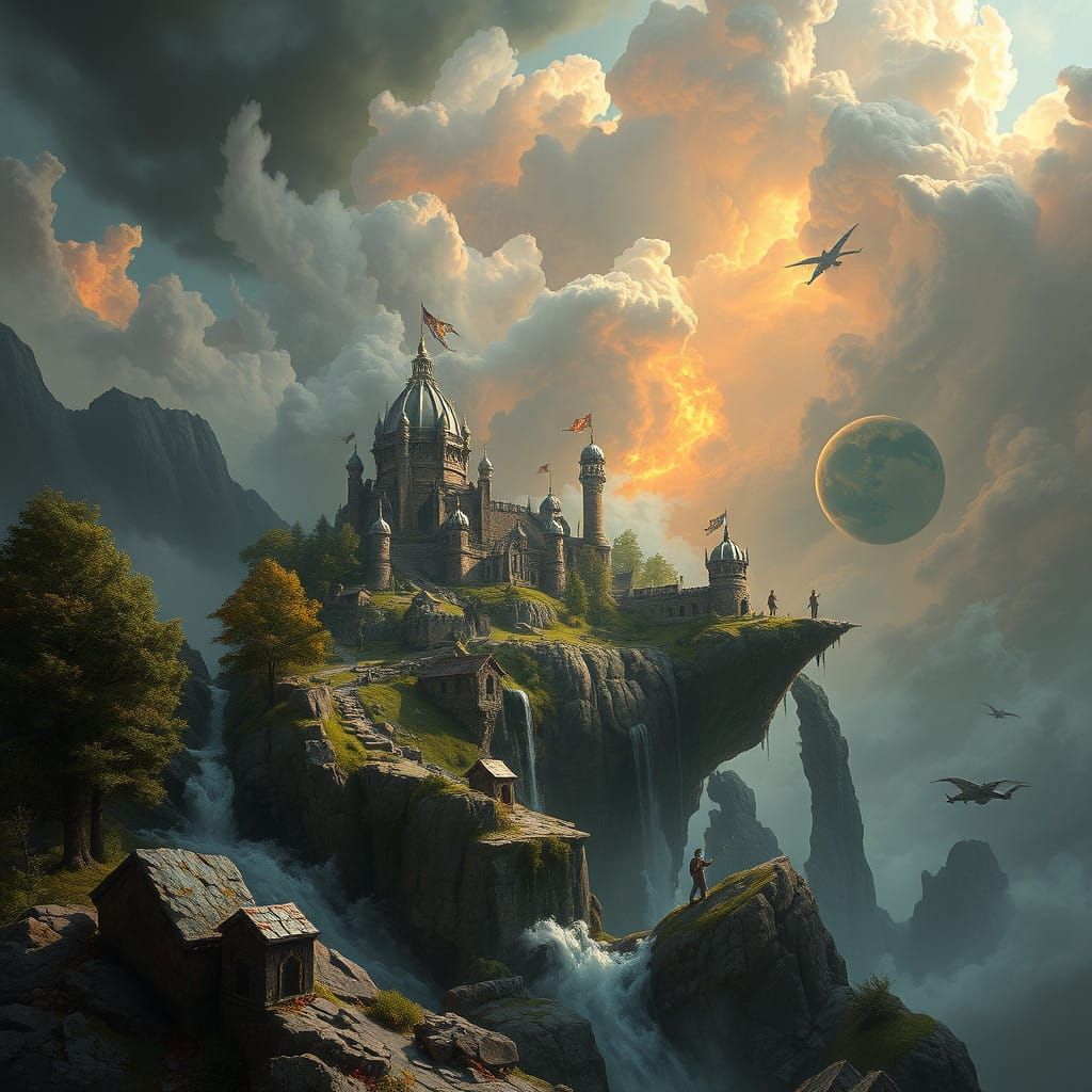 " FANTASMAL/ATERRADOR" de François Boucher, Joseph Mallord William Turner y Adolph Menzel " detailed matte painting, dee...