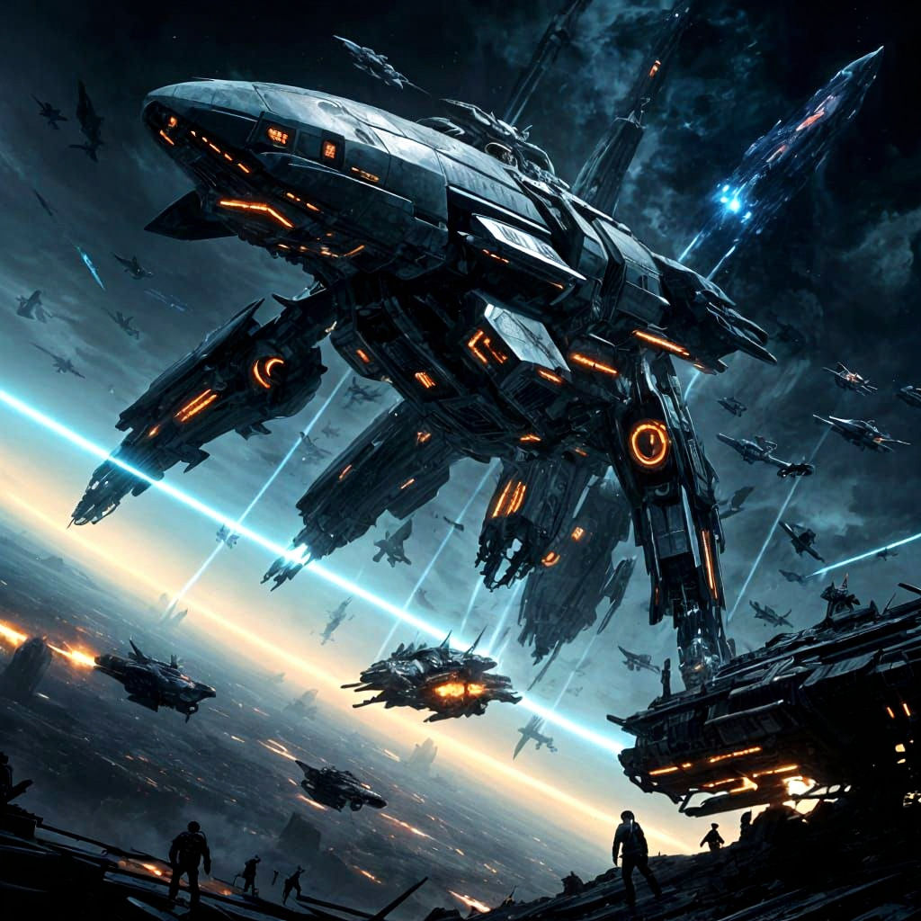 Whale Mech in Epic Futuristic Battle