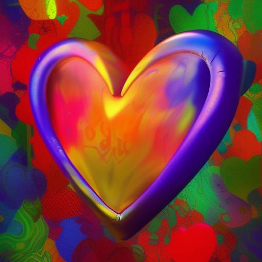 Hyperrealistic Hearts in Splash Art Style