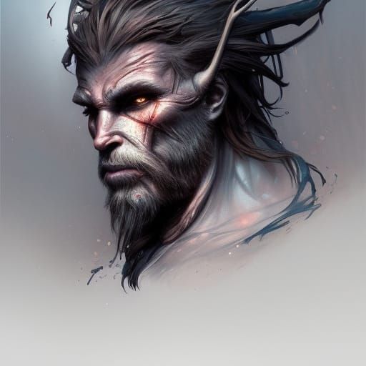 Detailed Wendigo Portrait in Hyperdetailed Style