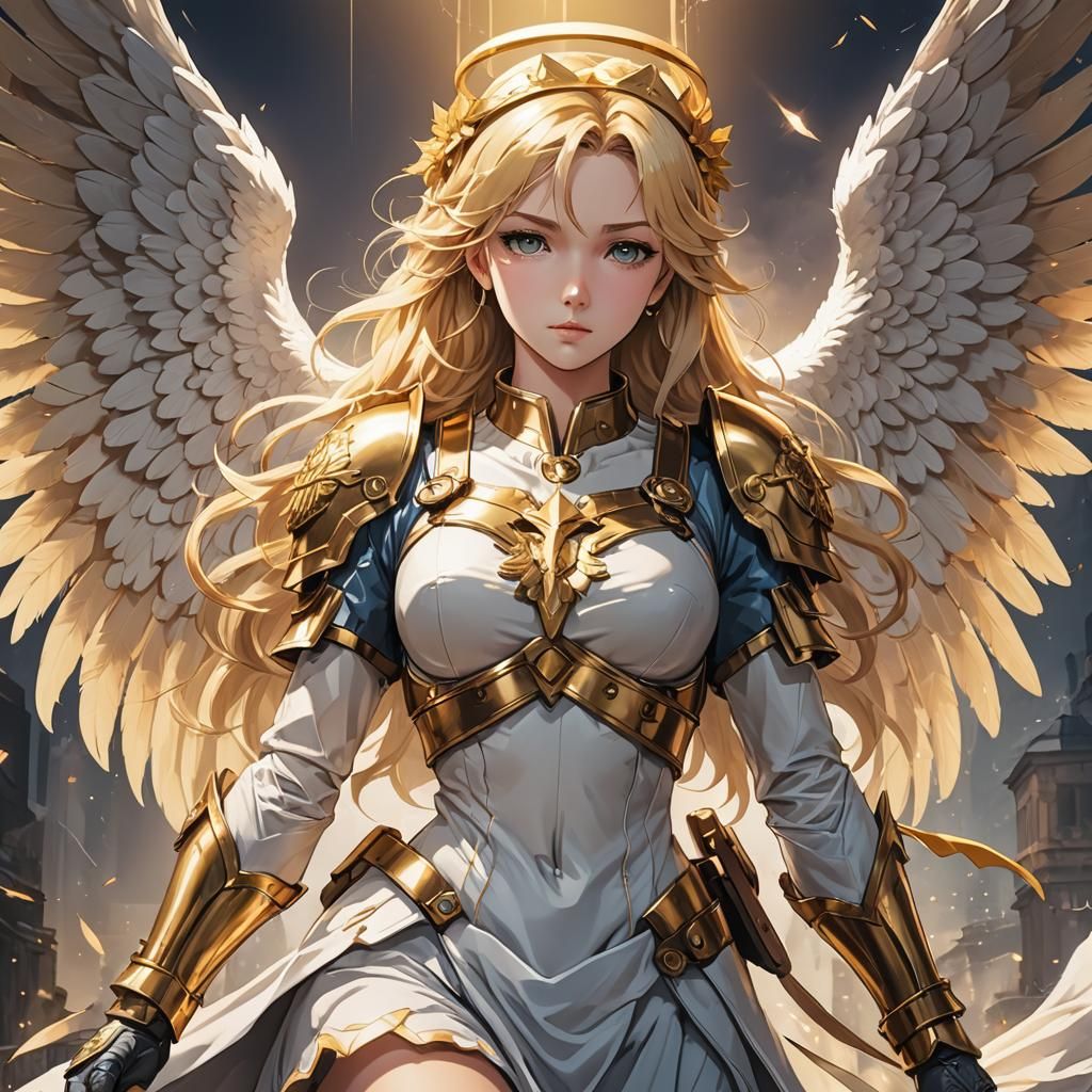 Angel of Light in Vibrant Cel-Shaded Art