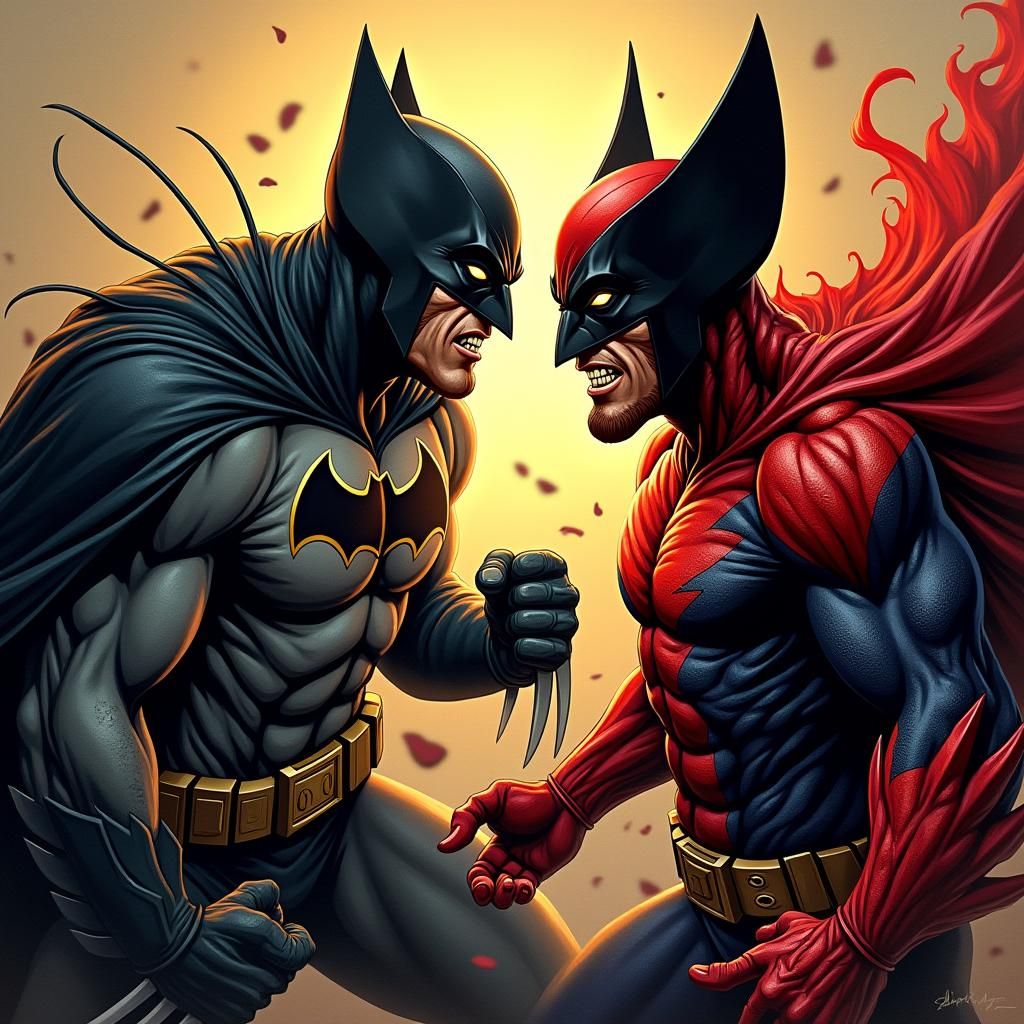 Spawn Wolverine Batman Fusion: Digital Art