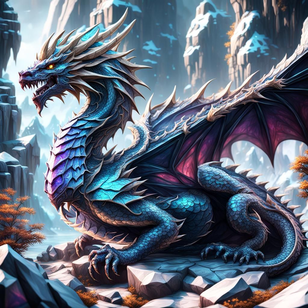 Fantastical Crystal Dragon Concept Art